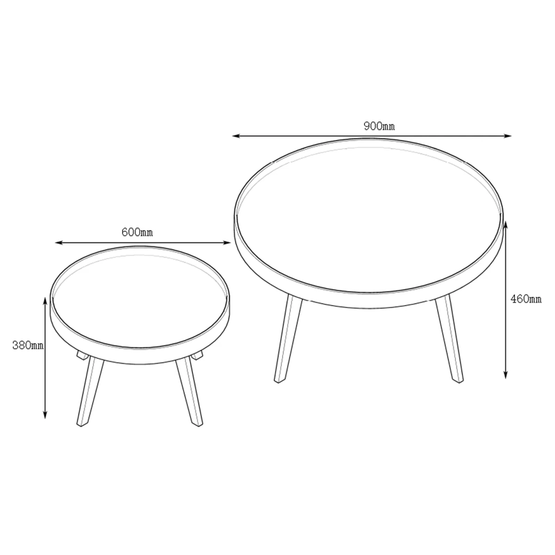 SET MESA DE CENTRO RIPLEY HOME POET NEGRO - 5