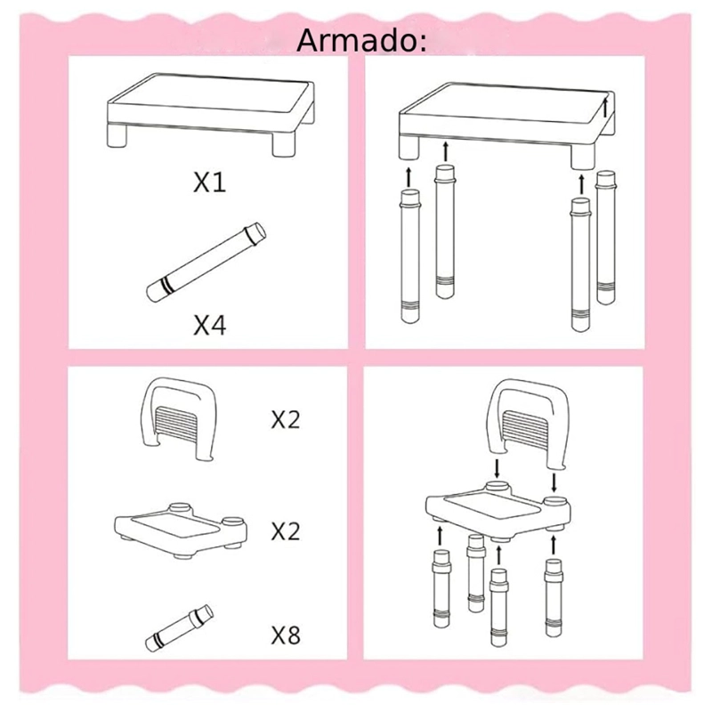 MESA DIDÁCTICA KIDSCOOL PINK 2 SILLAS - 3