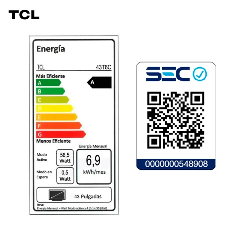 SMART TV TCL QLED 4K UHD 43” 43T6C - 12