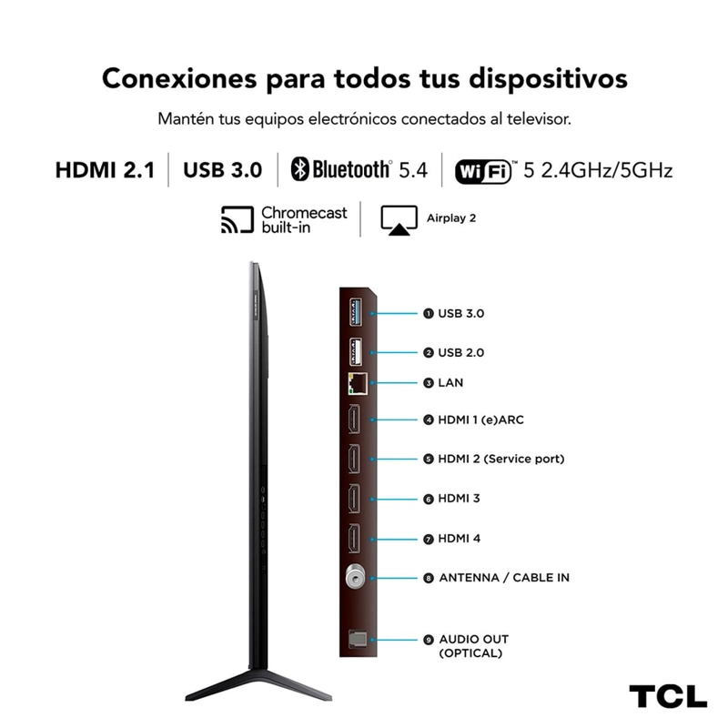 SMART TV TCL QLED MINI LED 4K UHD 65” 65C6KS - 9