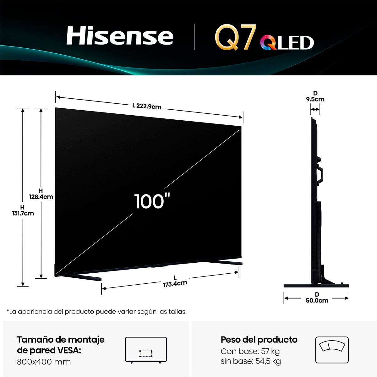 SMART TV HISENSE QLED 100 100Q7QG SMART TV - 3