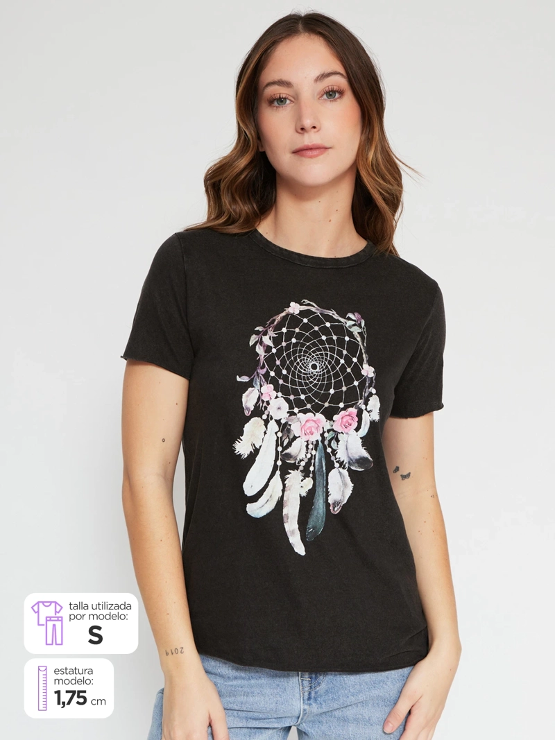 POLERA MUJER ONLY ALGODÓN CUELLO REDONDO MANGA CORTA - 1