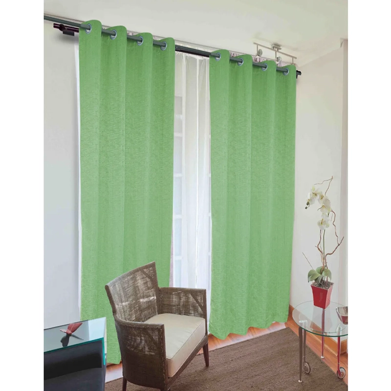 SET CORTINA + VELO DORAL CAMILA 8P VERDE