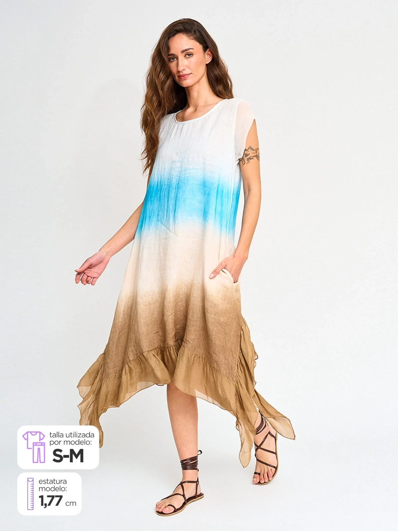 VESTIDO MUJER TATIENNE LINO LARGO - 1