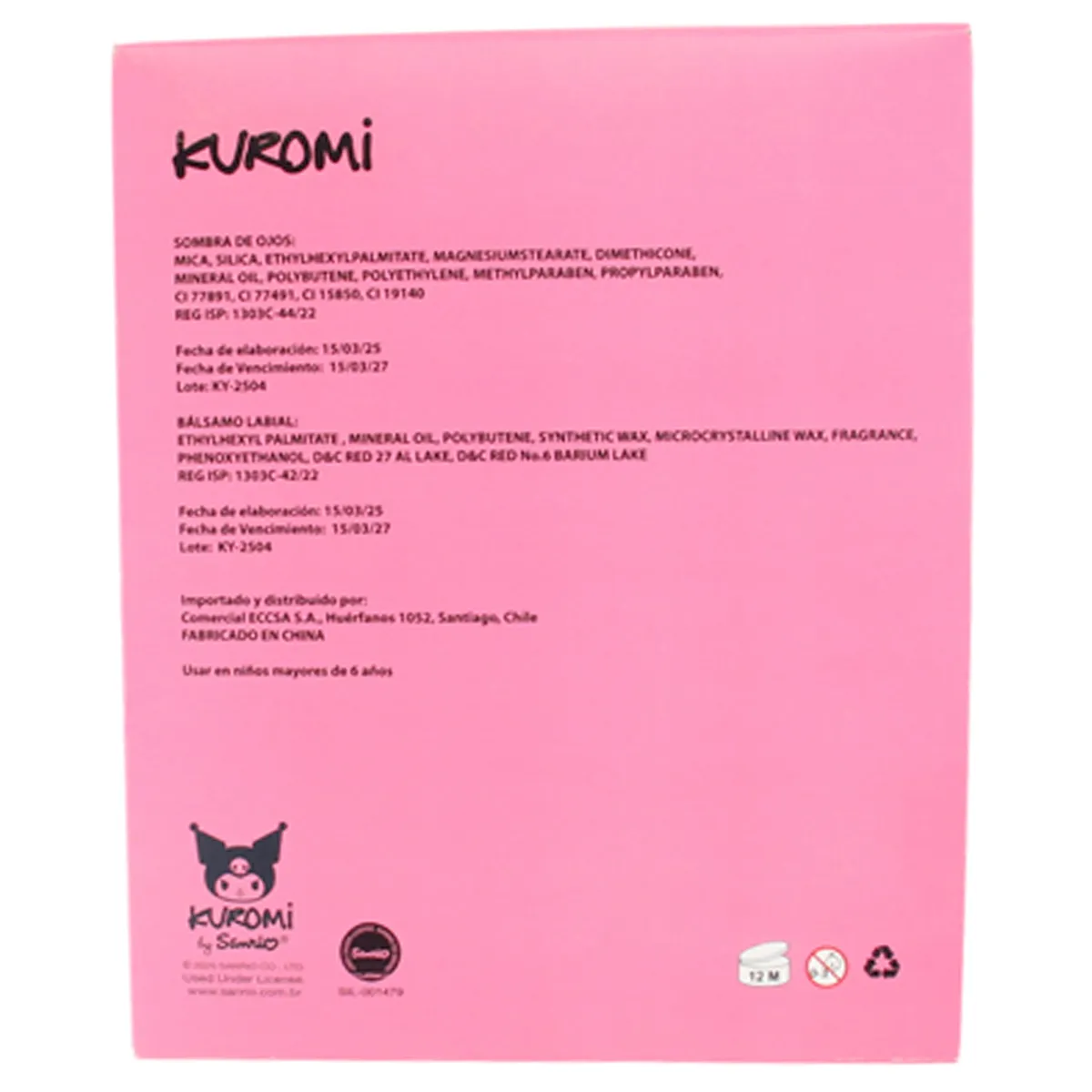 SET PALETA SOMBRAS + ACCESORIOS KUROMI - 2
