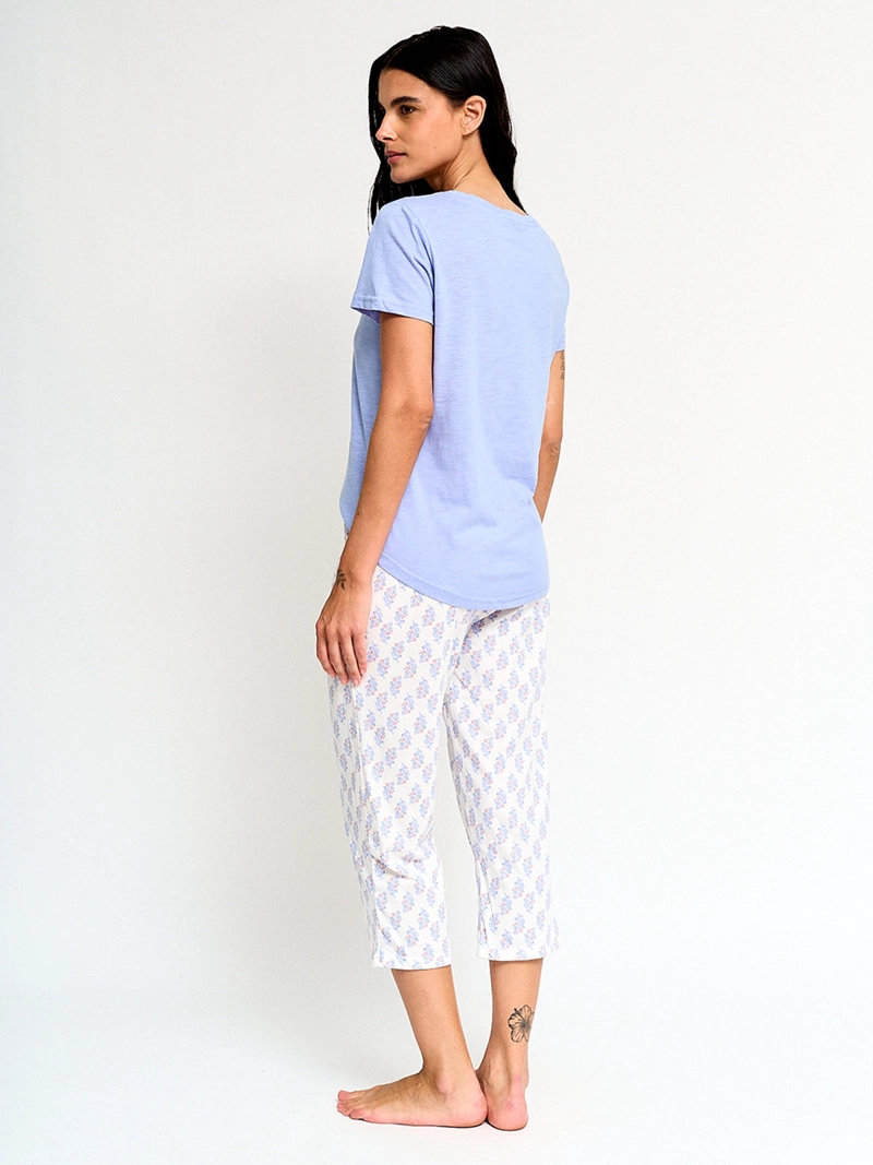 PIJAMA DOS PIEZAS MUJER MARQUIS MANGA CORTA Y PANTALÓN CAPRI - 2