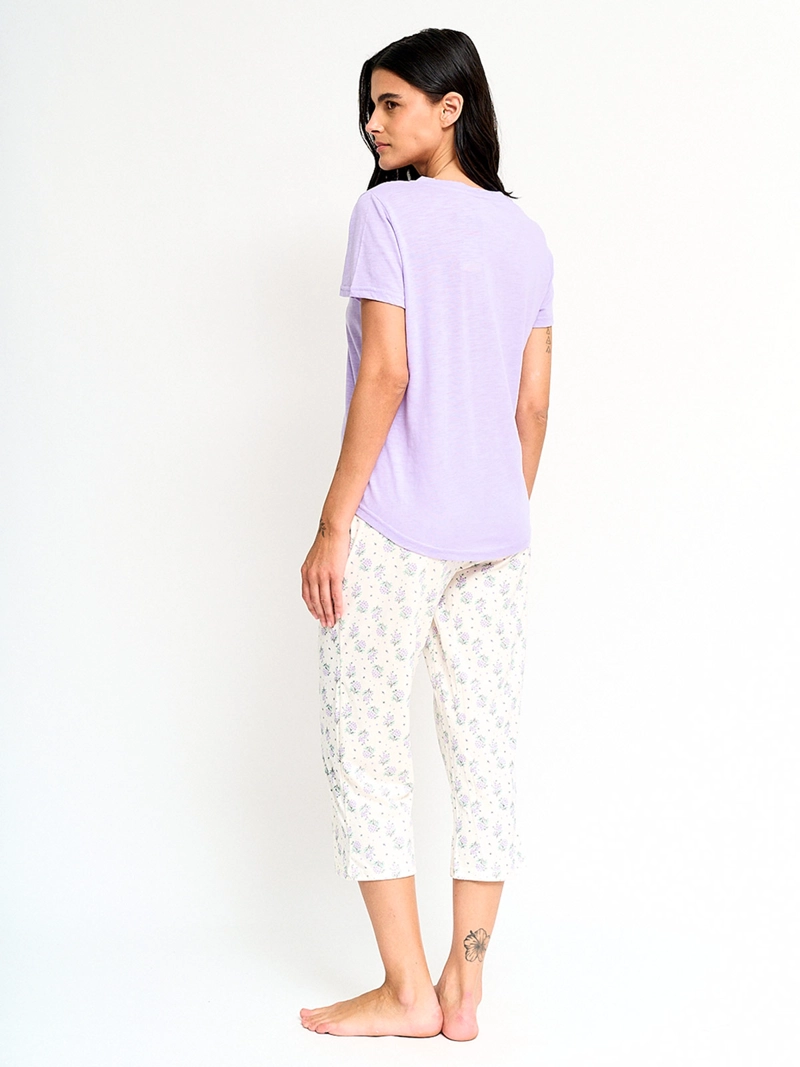 PIJAMA DOS PIEZAS MUJER MARQUIS MANGA CORTA Y PANTALÓN CAPRI - 2