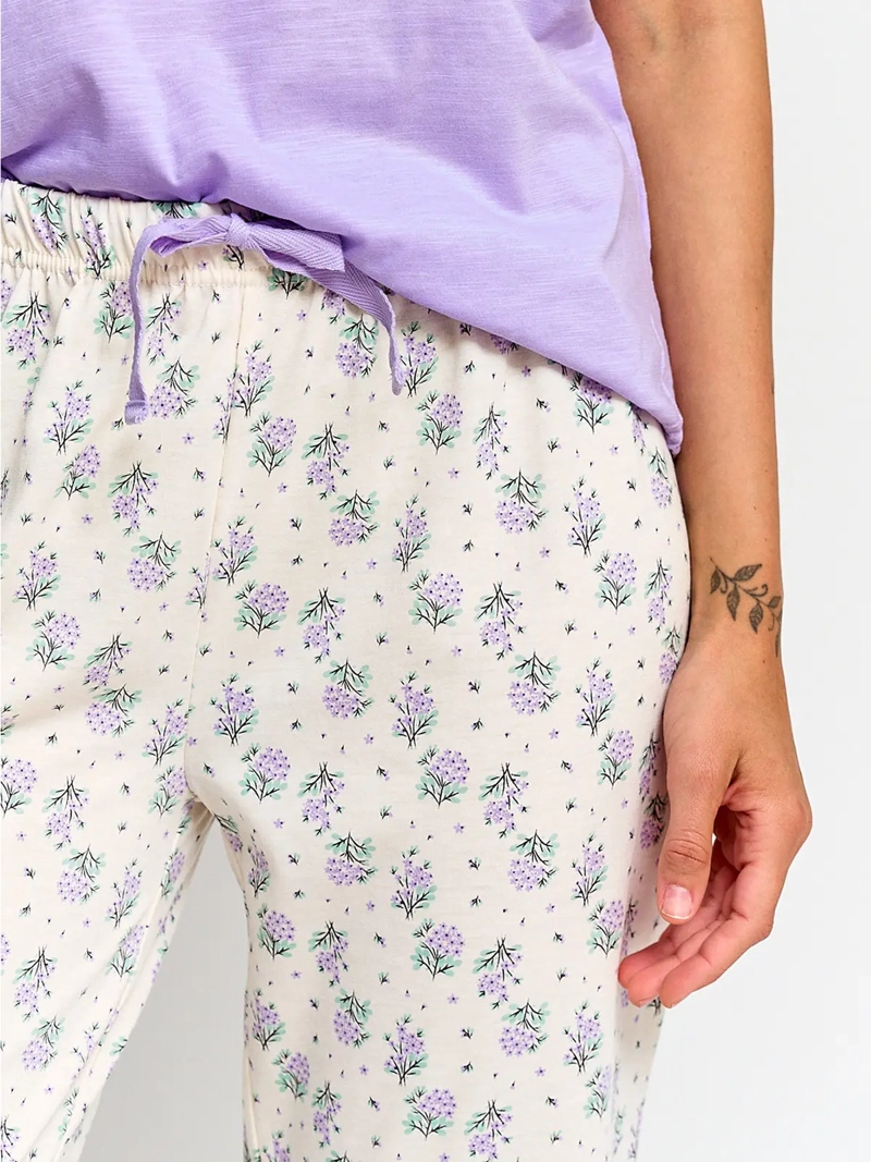 PIJAMA DOS PIEZAS MUJER MARQUIS MANGA CORTA Y PANTALÓN CAPRI - 3