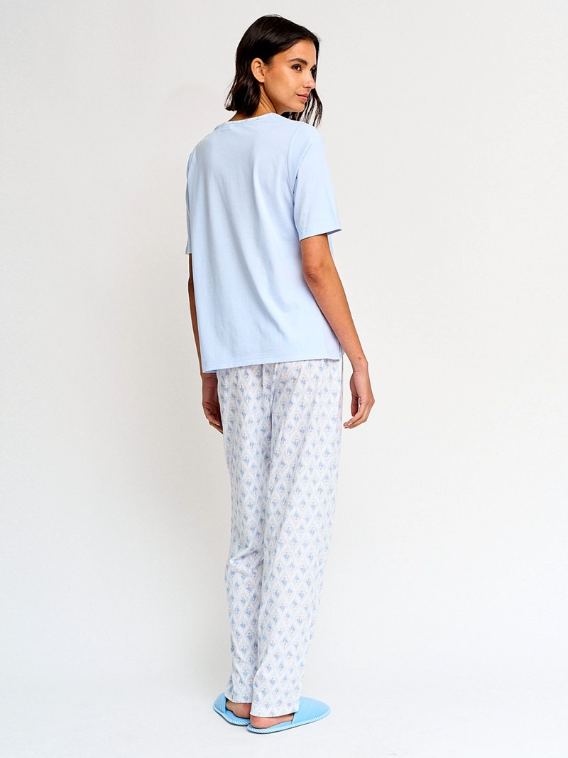 PIJAMA MUJER MANGA CORTA AZIZ BÁSICO PANTALÓN LARGO - 2