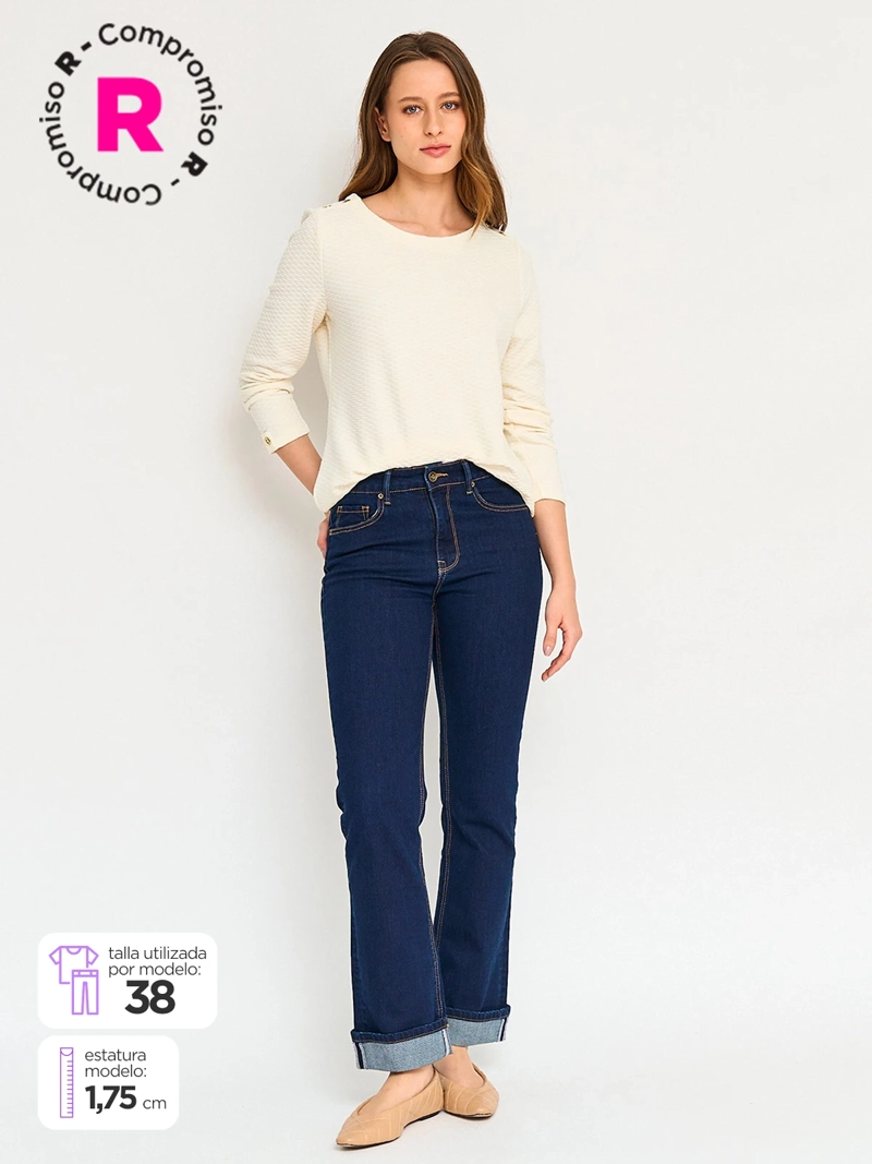 JEANS MUJER REGATTA RECTO ALGODÓN BASTA - 1