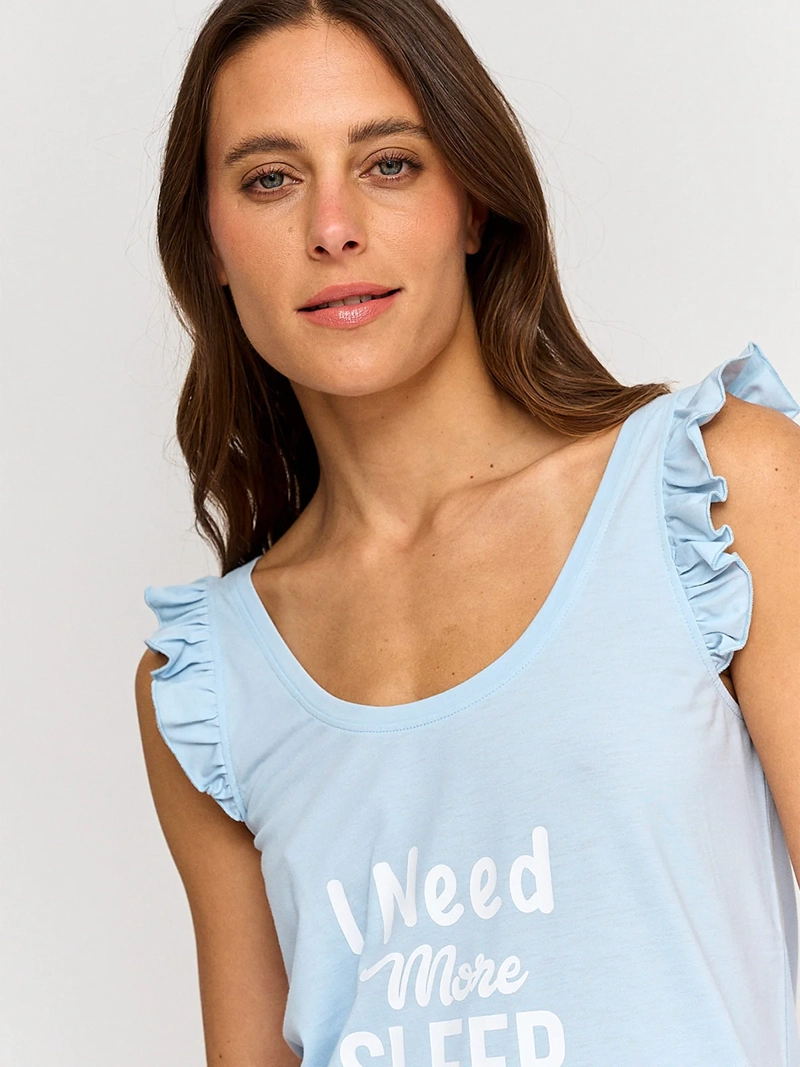 POLERA DE PIJAMA SIN MANGAS MUJER INDEX VUELOS - 3