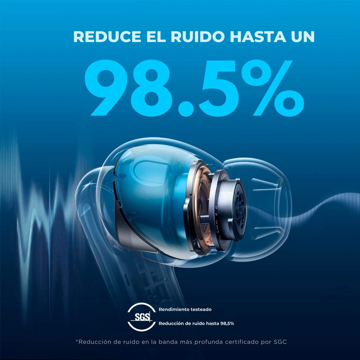 AUDÍFONOS SOUNDCORE TRUE WIRELESS LIBERTY 4 NC BLUETOOTH CELESTE - 3
