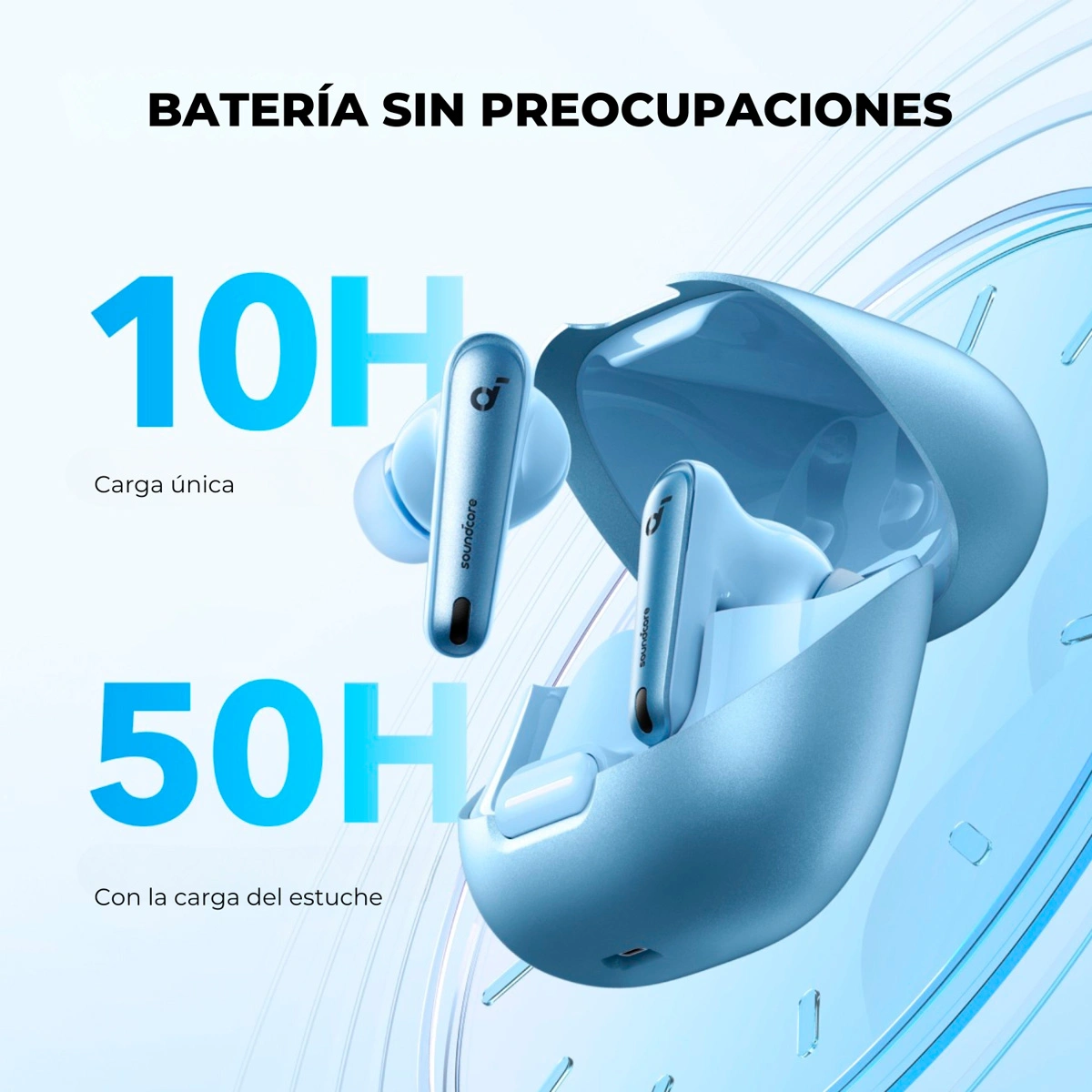AUDÍFONOS SOUNDCORE TRUE WIRELESS LIBERTY 4 NC BLUETOOTH CELESTE - 6