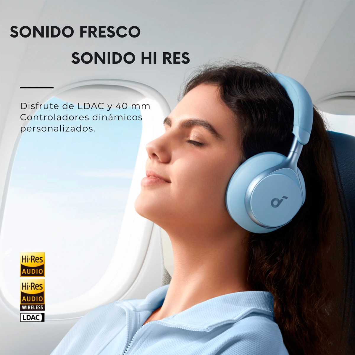 AUDÍFONOS SOUNDCORE ON EAR SPACE ONE BLUETOOTH AZUL - 6