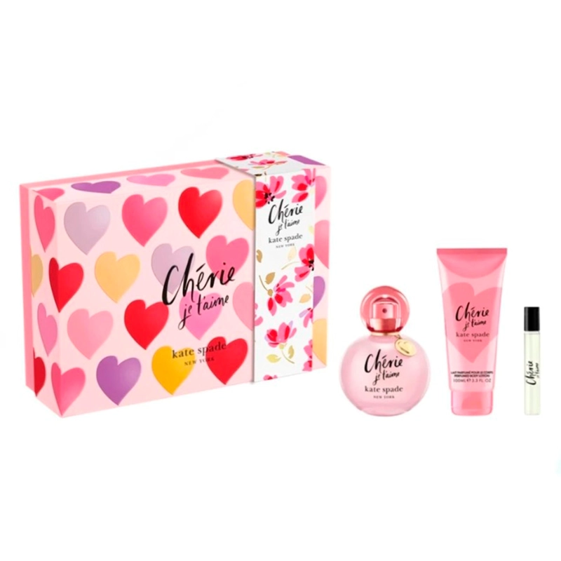 SET PERFUME MUJER KATE SPADE CHERIE JE T'AIME EDP 100M+100ML+7,5ML - 1