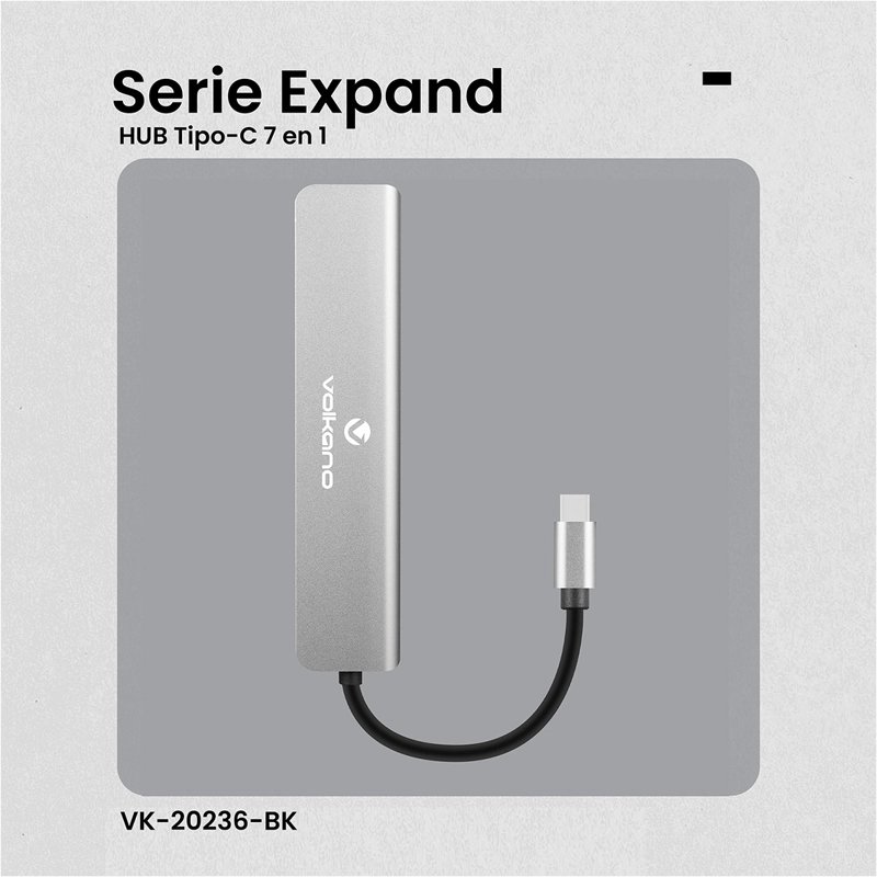 ADAPTADOR VOLKANO HUB EXPAND USB C 7 EN 1 - 5
