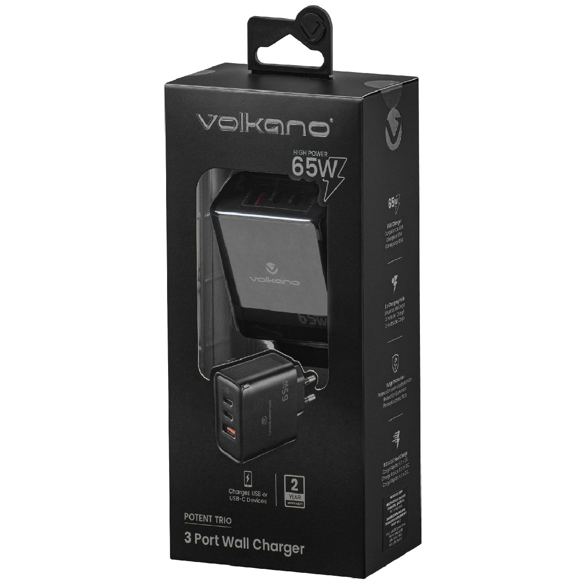 CARGADOR DE CELULAR 65W VOLKANO - 7
