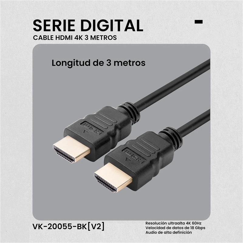 CABLE HDMI VOLKANO 4K SERIE DIGITAL 3M - 5