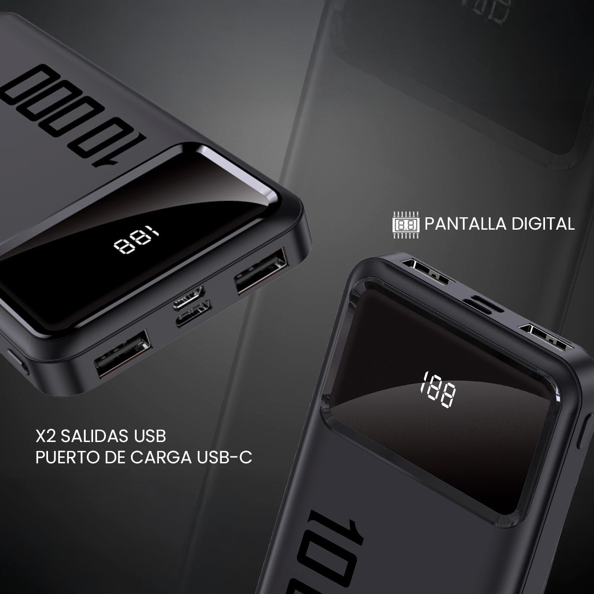 BATERÍA PORTÁTIL VOLKANO SERIE PUNCH 10000MAH - 6