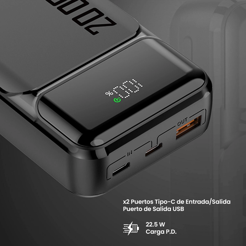 BATERÍA PORTÁTIL VOLKANO SERIE ROMA 20000MAH - 5