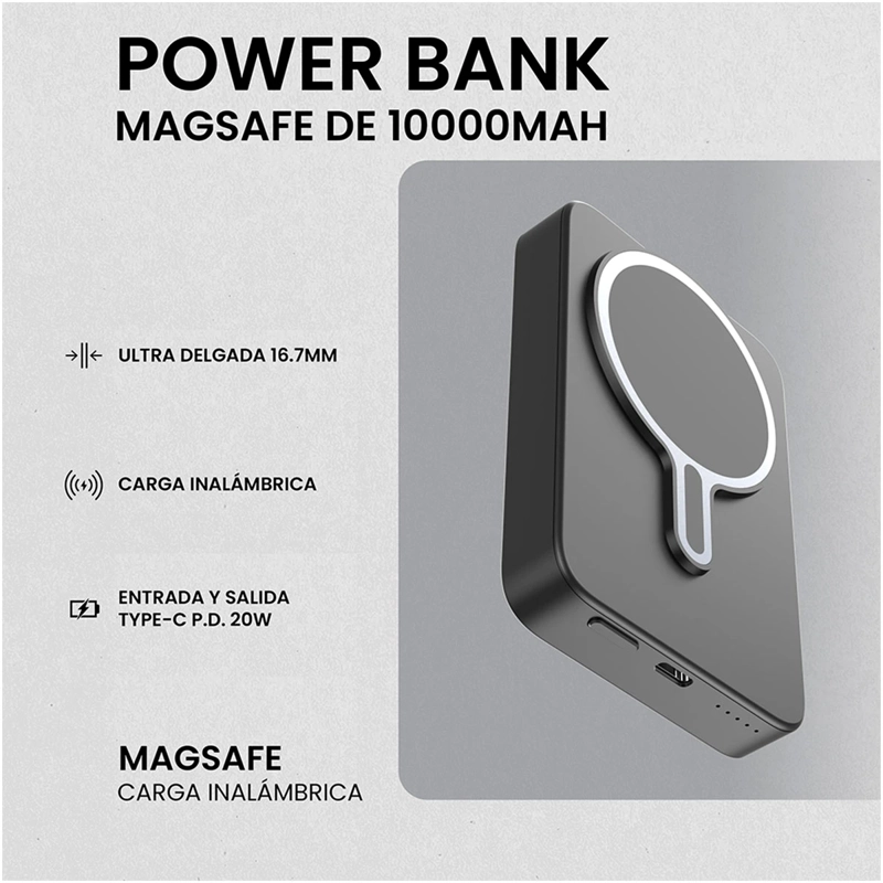 CARGADOR VOLKANO SERIE INGOT VKX-9031-BK MEAGSAFE 10000MAH - 7