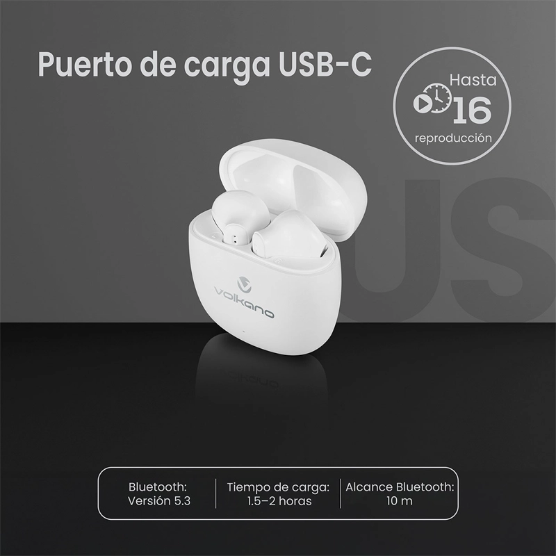 AUDÍFONOS VOLKANO IN EAR SERIE SLEEK BLUETOOTH - 5
