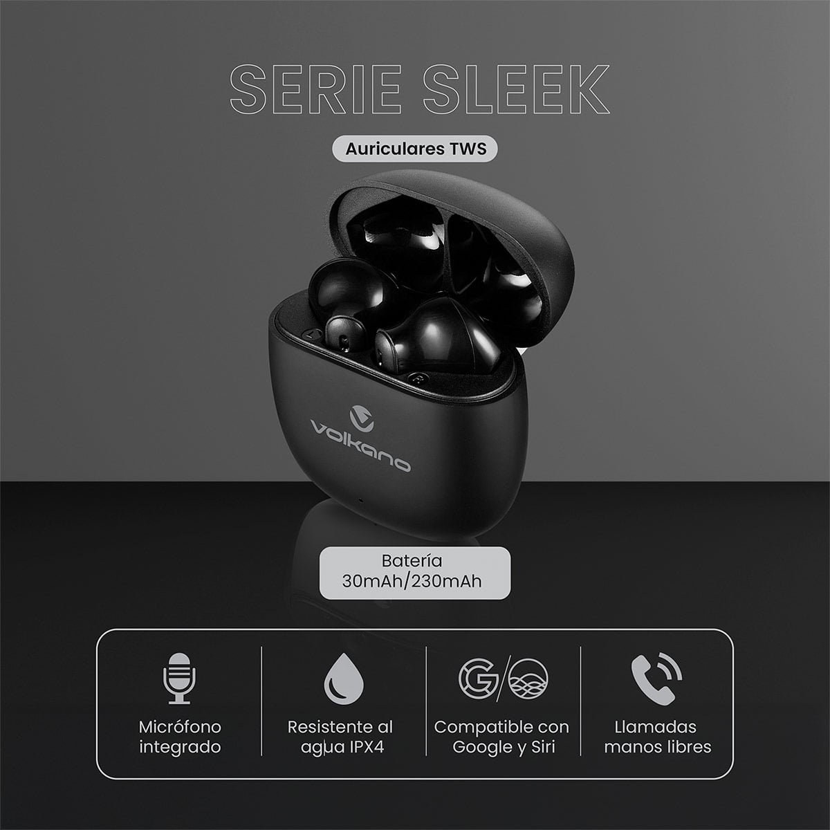 AUDÍFONOS VOLKANO IN EAR SERIE SLEEK BLUETOOTH - 4