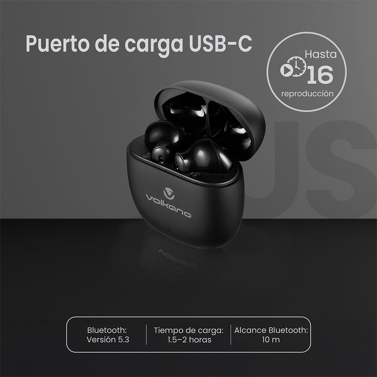 AUDÍFONOS VOLKANO IN EAR SERIE SLEEK BLUETOOTH - 6