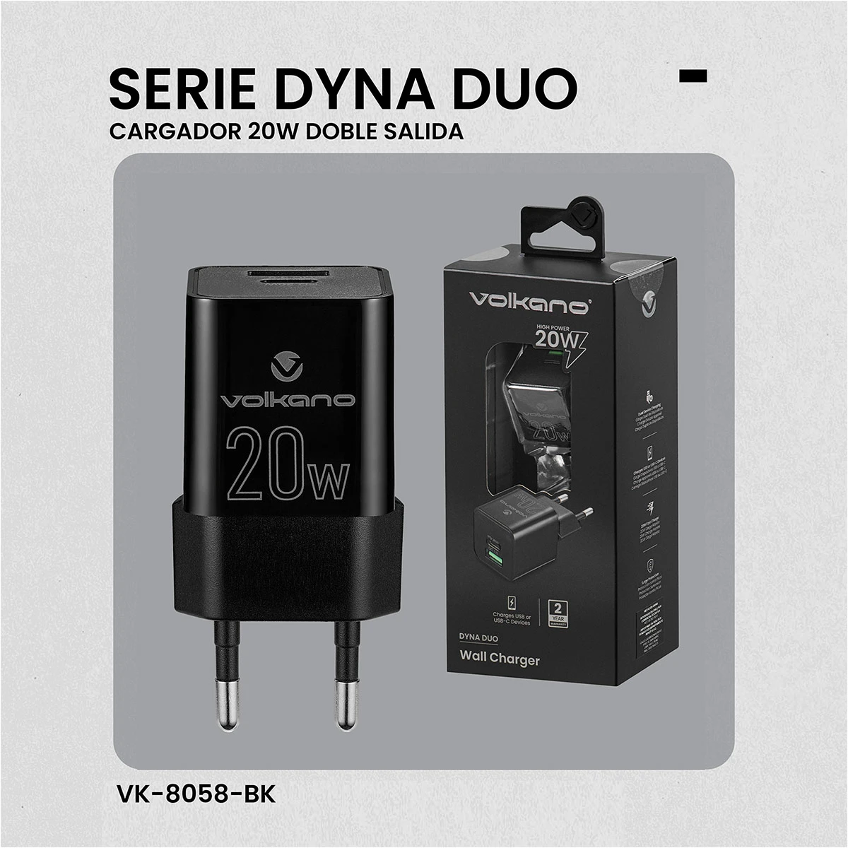CARGADOR DE CELULAR 20W VOLKANO - 5