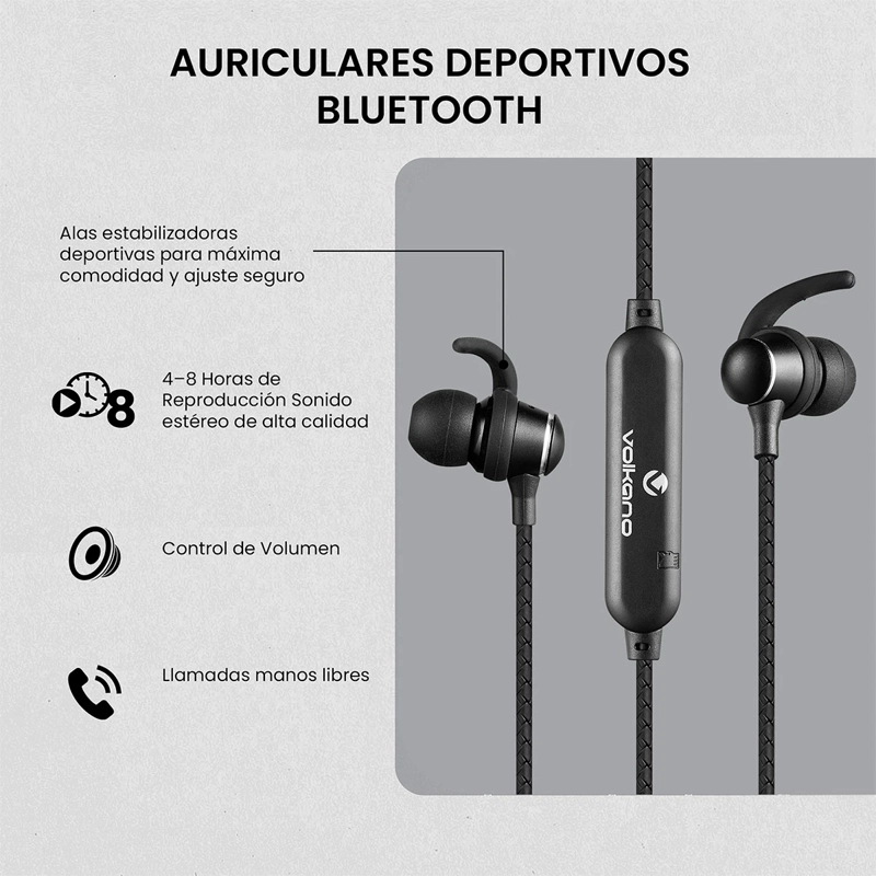 AUDÍFONOS VOLKANO IN EAR SERIE TITANIUM BLUETOOTH - 5