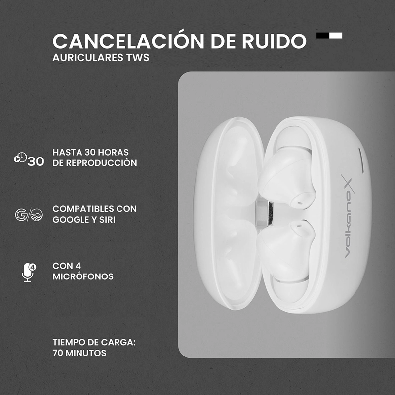 AUDÍFONOS VOLKANO IN EAR VXT200S BLUETOOTH - 10