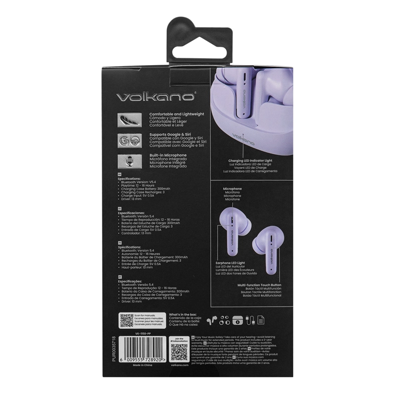 AUDÍFONOS VOLKANO IN EAR SERIE JUPITER BLUETOOTH - 9