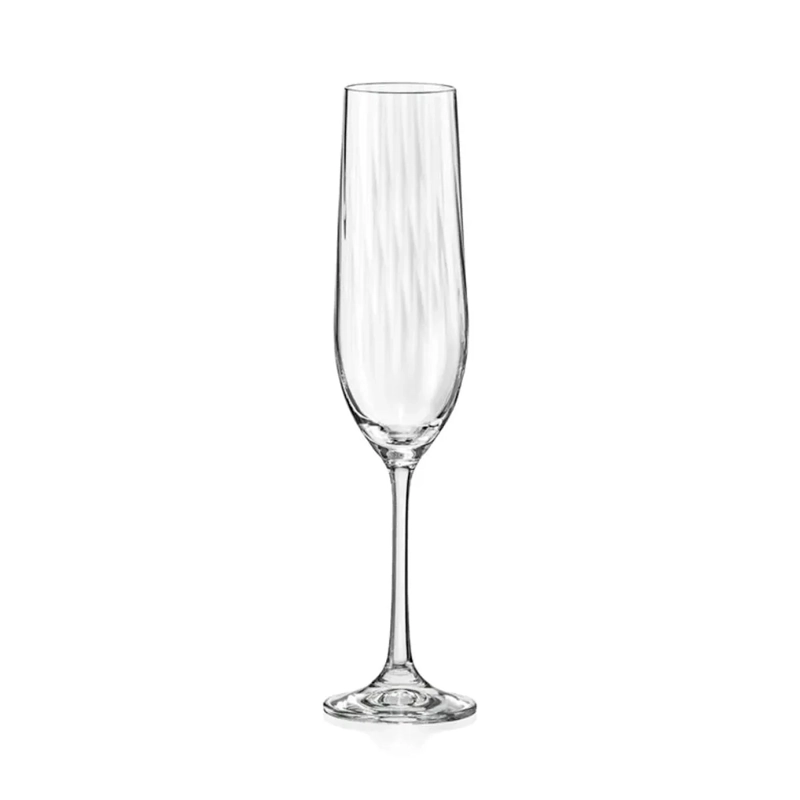 SET 6 COPAS CHAMPAGNE BOHEMIA WATERFALL 190ML - 1