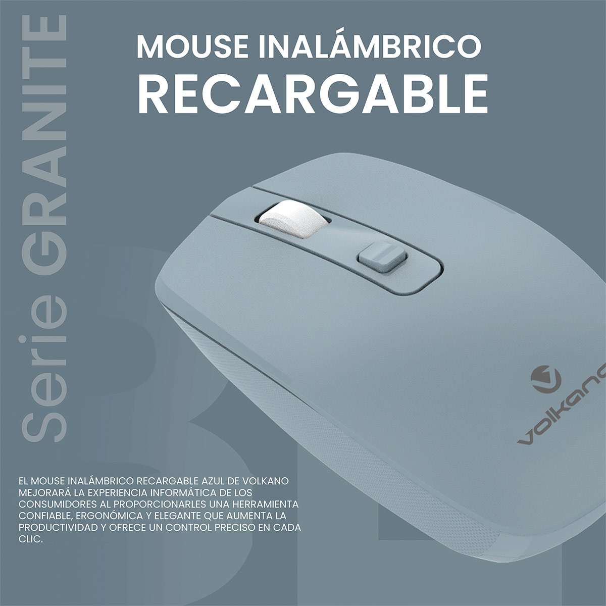 MOUSE INALÁMBRICO VOLKANO SERIE GRANITE - 5