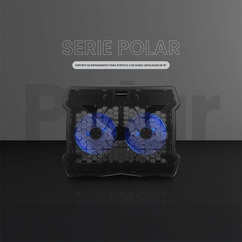 BASE PARA NOTEBOOK VOLKANO SERIE POLAR CON DOBLE VENTILADOR 15.6” - 6