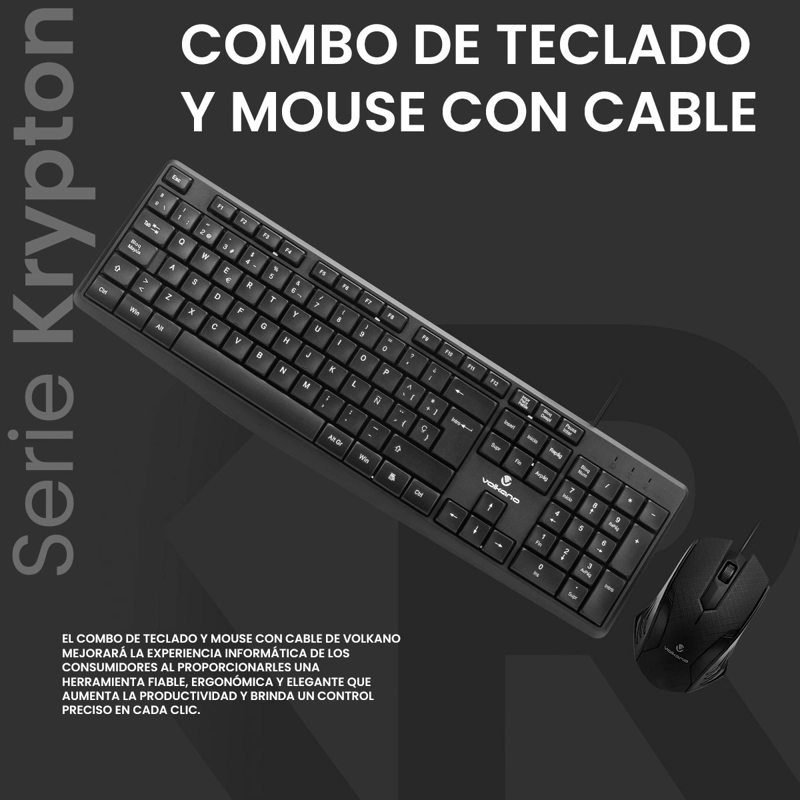 SET VOLKANO KRYPTON TECLADO + MOUSE - 12
