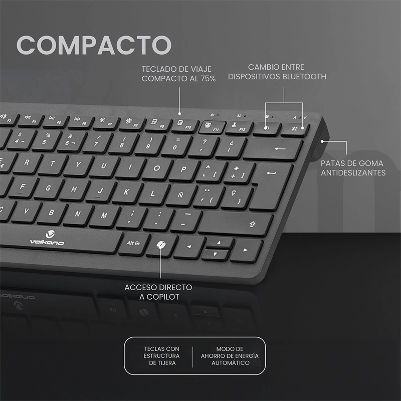 TECLADO INALÁMBRICO VOLKANO GALENA DUAL - 5