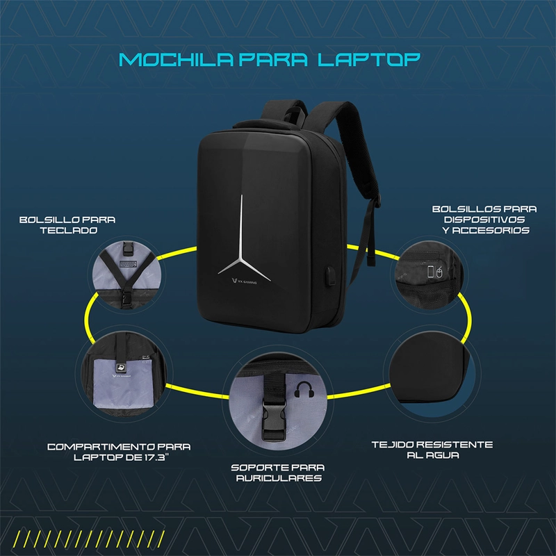 MOCHILA VOLKANO VX GAMING ALIEN 20L - 8