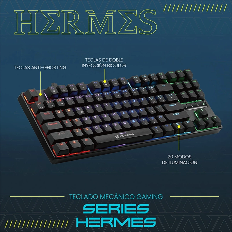 TECLADO VOLKANO VX GAMING SERIE HERMES MECÁNICO - 9