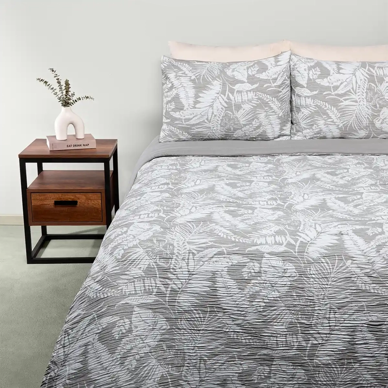 CUBRECAMA RIPLEY HOME JACQUARD 1.5 PLAZAS HOJAS VERDE - 1