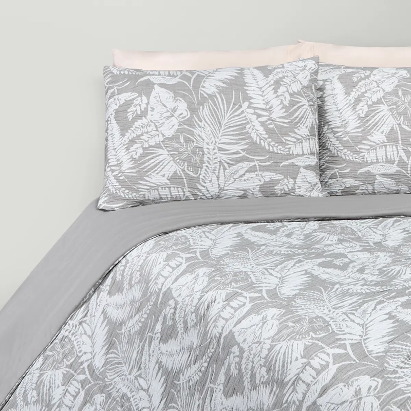 CUBRECAMA RIPLEY HOME JACQUARD 1.5 PLAZAS HOJAS VERDE - 2