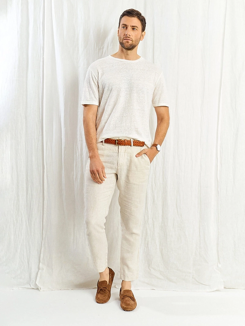 POLERA HOMBRE SPAVALDI LINO CUELLO REDONDO - 6