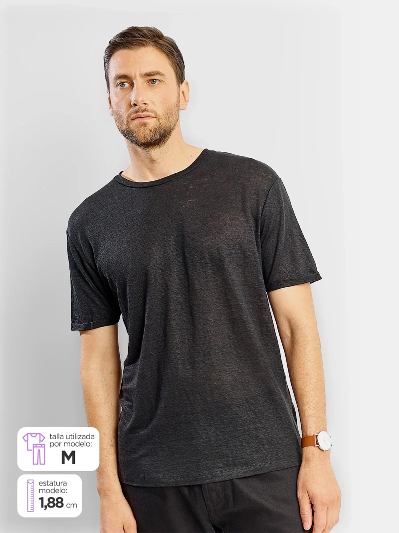 POLERA HOMBRE SPAVALDI LINO CUELLO REDONDO