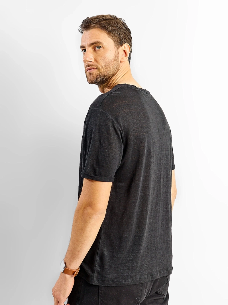 POLERA HOMBRE SPAVALDI LINO CUELLO REDONDO - 2