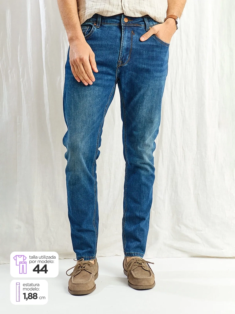 JEANS HOMBRE SPAVALDI SLIM ALGODÓN  - 1