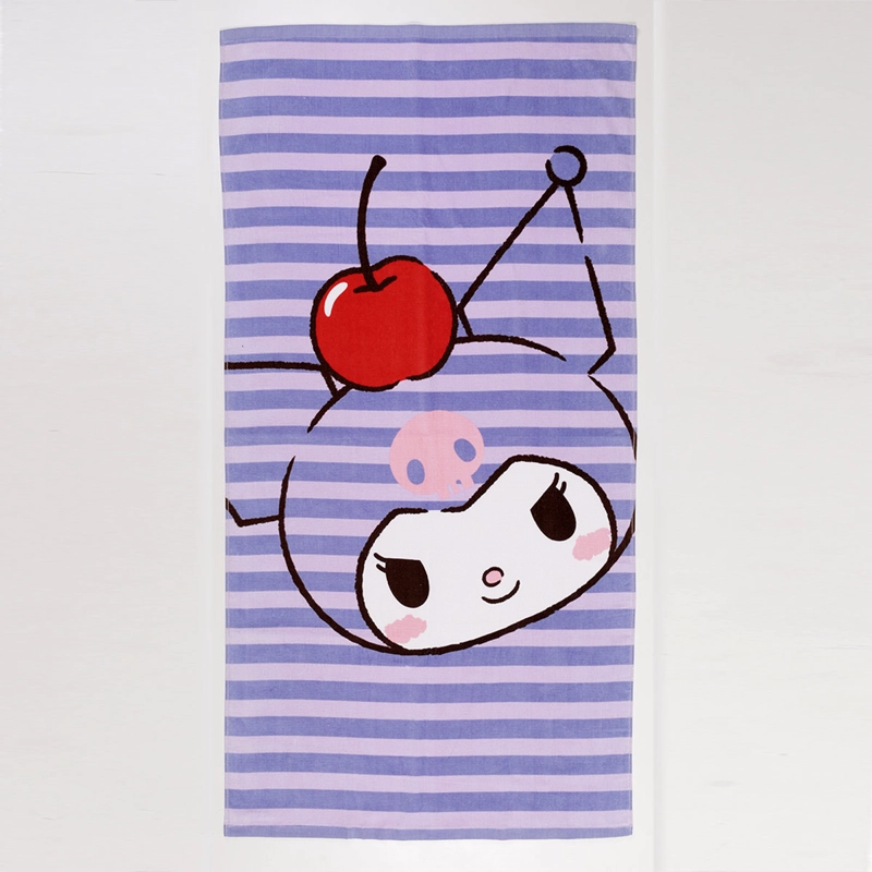 TOALLA DE PLAYA HELLO KITTY KUROMI GUINDA