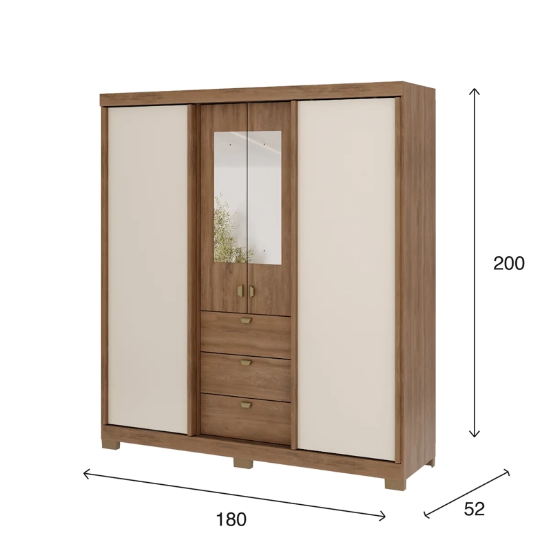 CLÓSET ROCA FIT 4 PUERTAS 3 CAJONES CANELA - 7