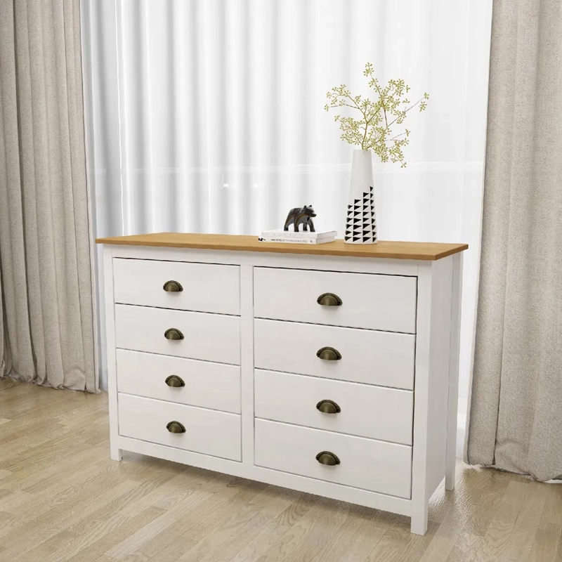 CÓMODA ROCA POSADAS MADERA 8 CAJONES BLANCO - 5