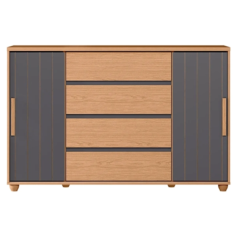 CÓMODA VEKKA HOME EVIDENZA 2 PUERTAS 4 CAJONES CAFÉ - 1
