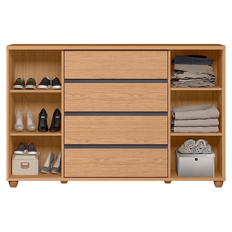 CÓMODA VEKKA HOME EVIDENZA 2 PUERTAS 4 CAJONES CAFÉ - 3